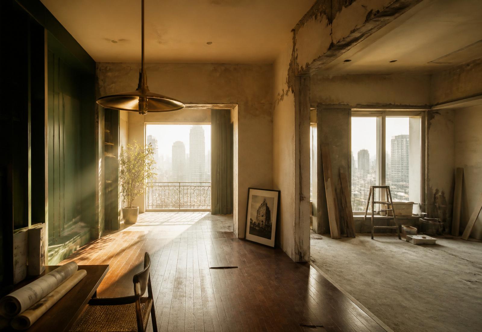 A Bangkok apartment mid-renovation - concrete, light, possibility