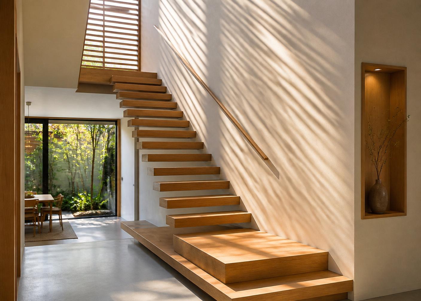 Floating oak staircase