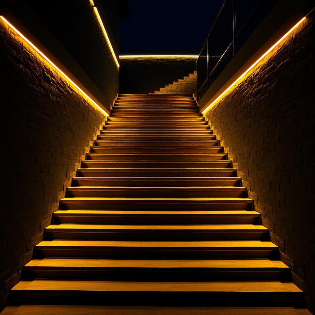 Riser-lit stair