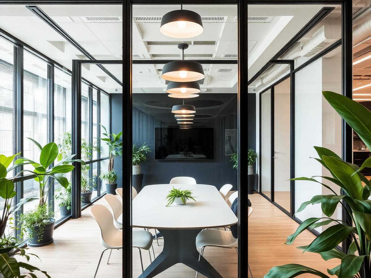 Glass meeting rooms