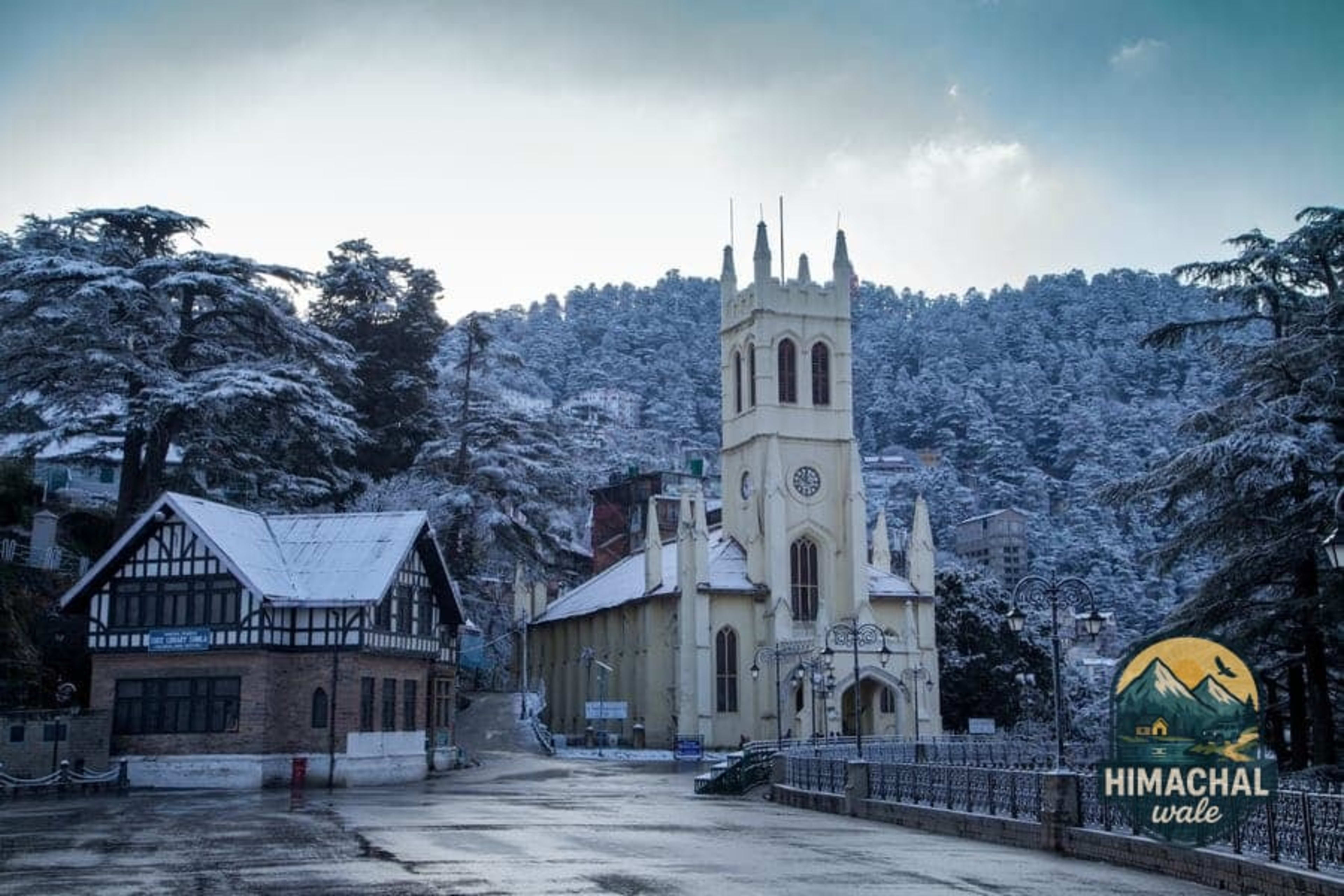 Shimla Ridge with Christ Church and Mall Road