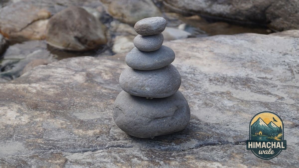Stone arrangement in Tirthan Valley