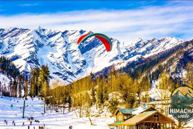 Group having snowball fight in Manali
