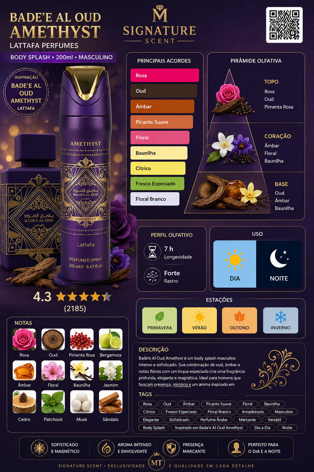 DESODORANTE BADEE AL OUD AMETHYST