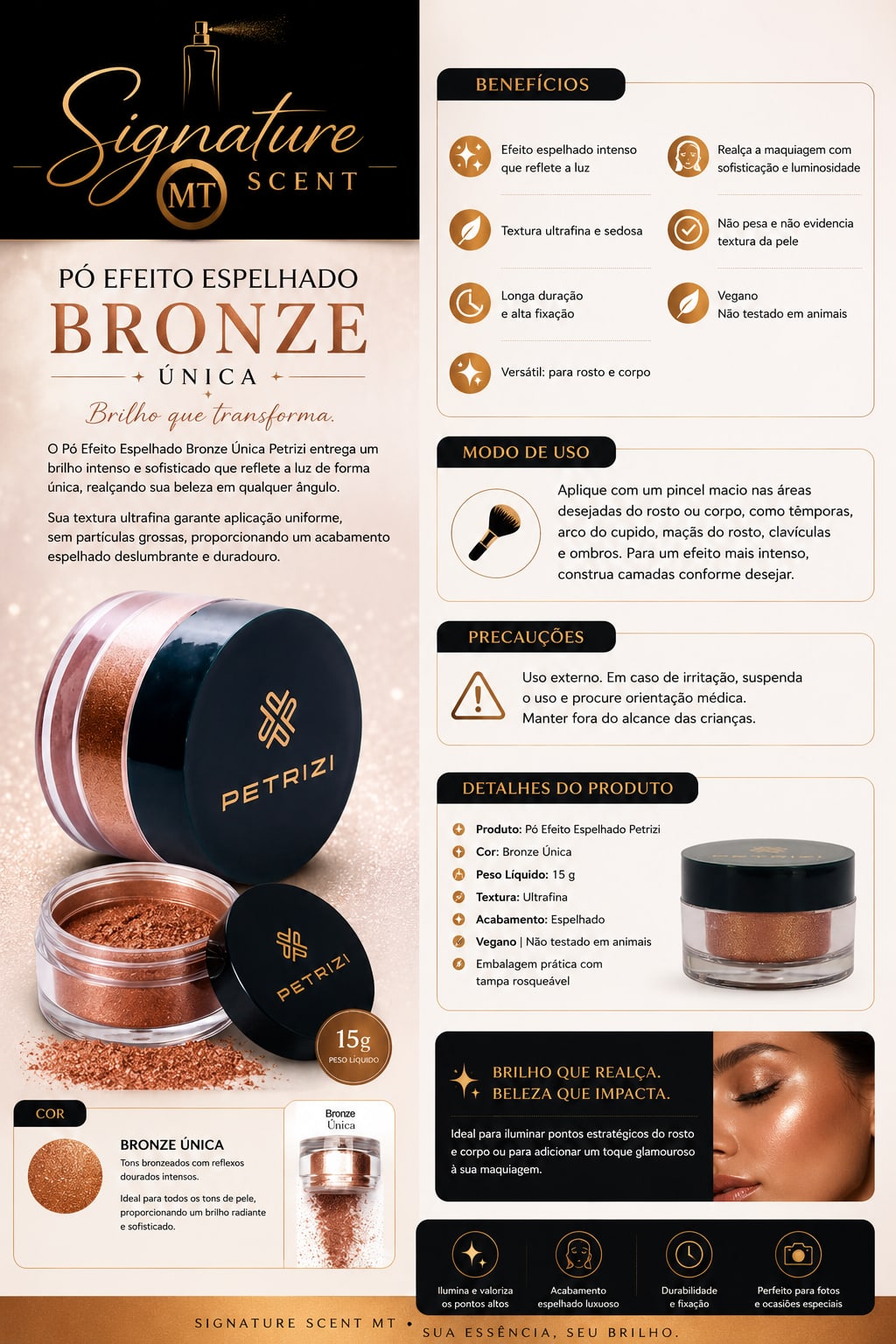 ILUMINADOR EM PO BRONZE