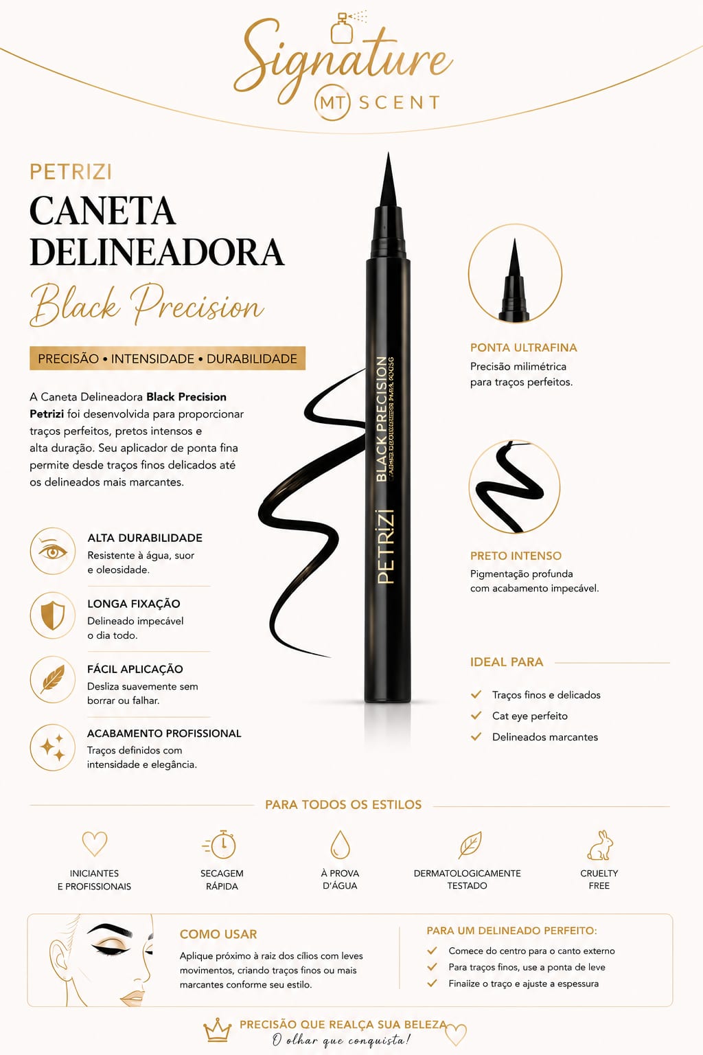 CANETA DELINEADORA BLACK PRECISION