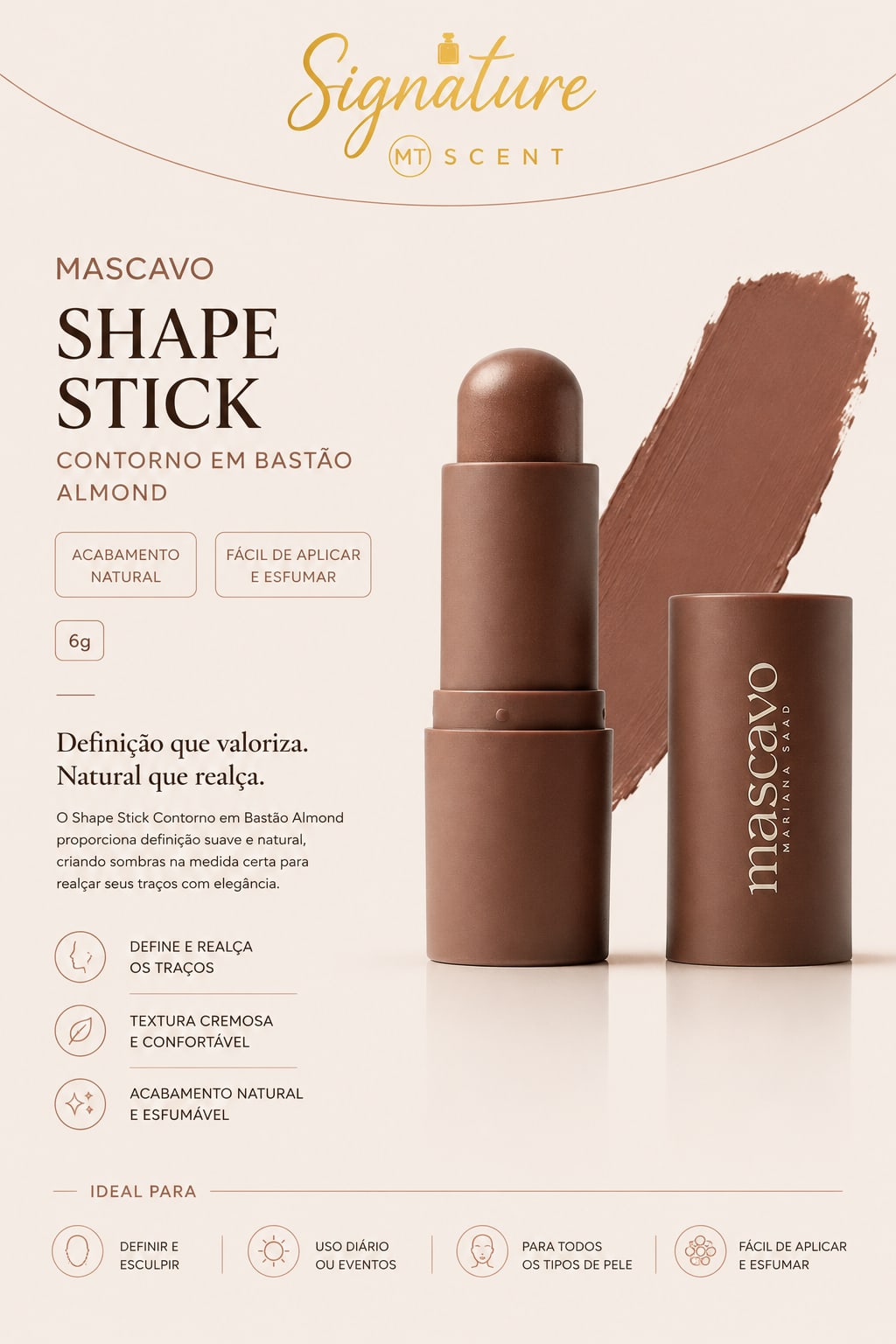 SHAPE CONTORNO EM BASTAO ALMOND