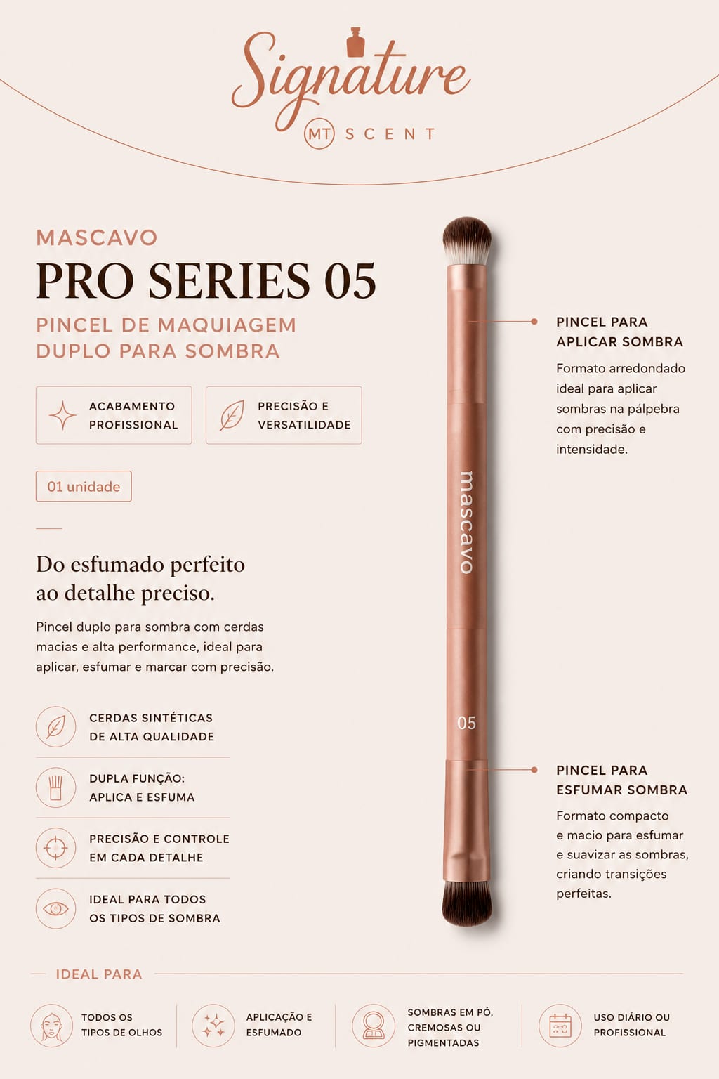 PRO SERIES 05 PINCEL DUPLO PARA SOMBRA