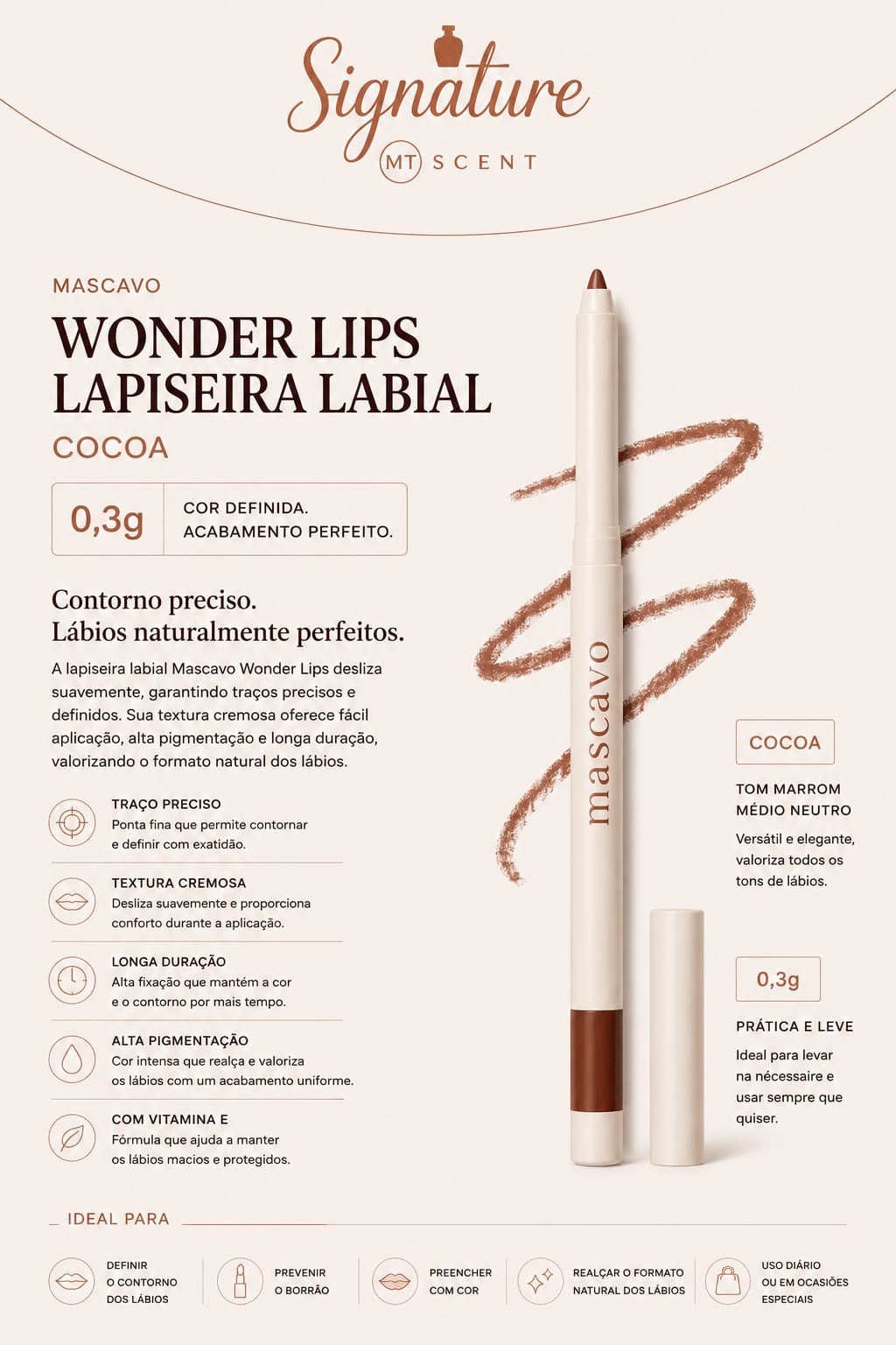 WONDER LIPS LAPISEIRA LABIAL COCOA