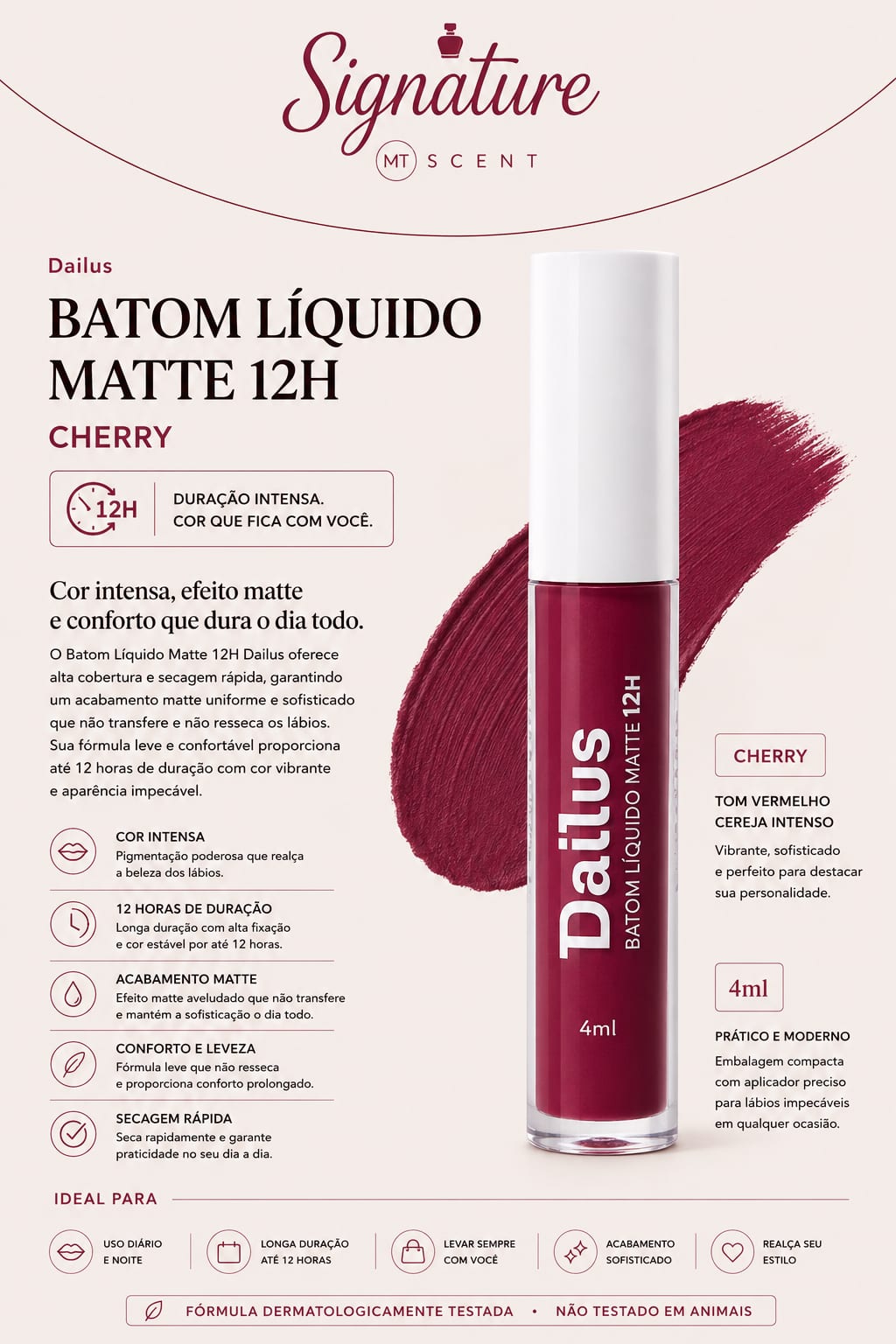 BATOM LIQUIDO MATTE 12H- CHERRY