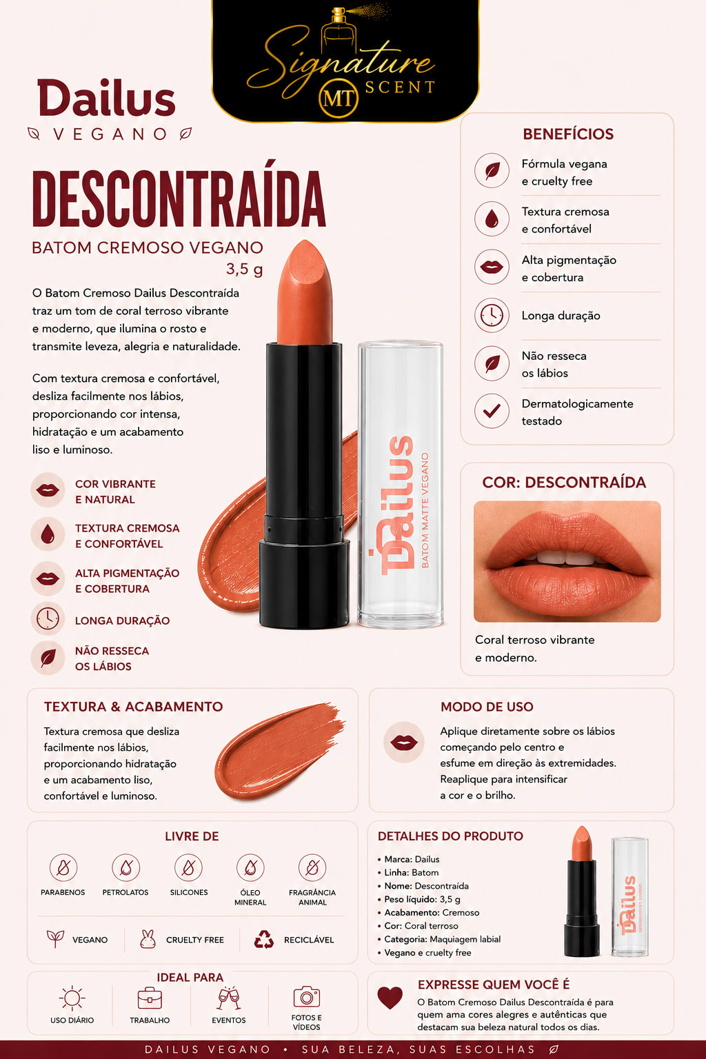 BATOM MATTE CREMOSO VEGANO- DESCONTRAIDA