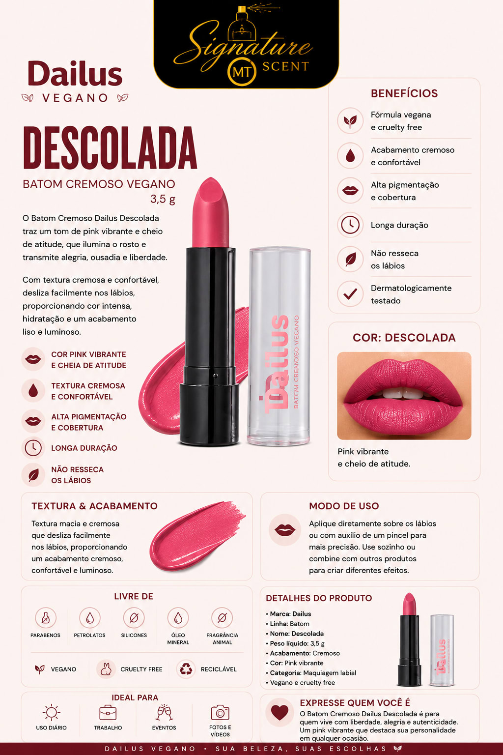 BATOM MATTE CREMOSO VEGANO- DESCOLADA