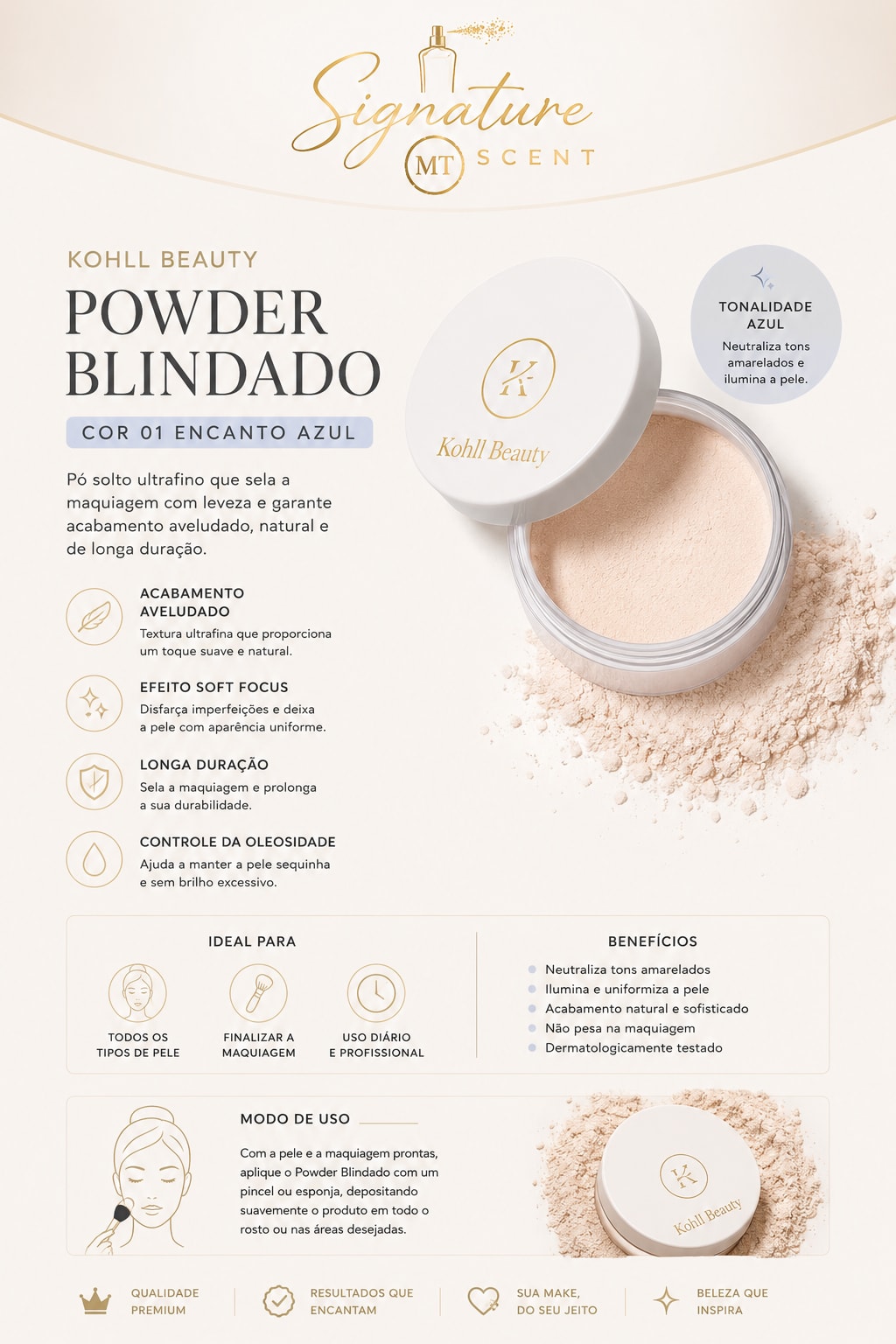 PO FACIAL POWDER- COR 01 ENCANTO AZUL