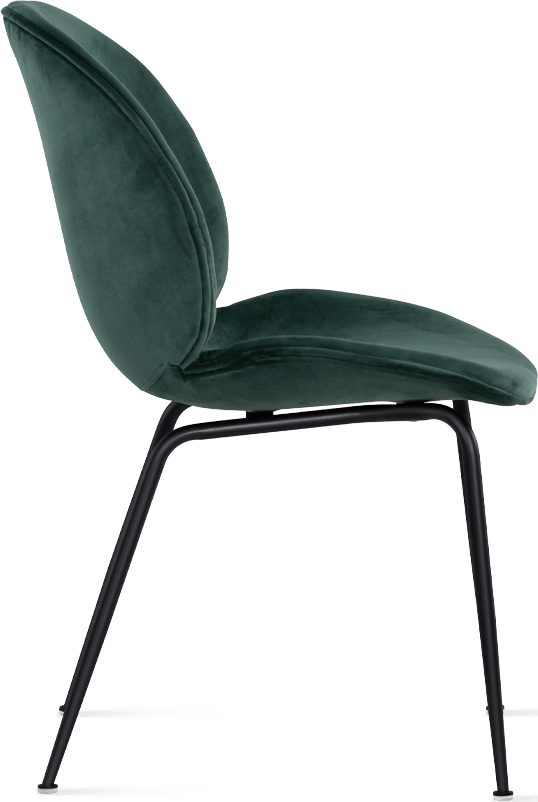 Beetle Style Dining Chair Full Upholstered Velvet Bottle Green