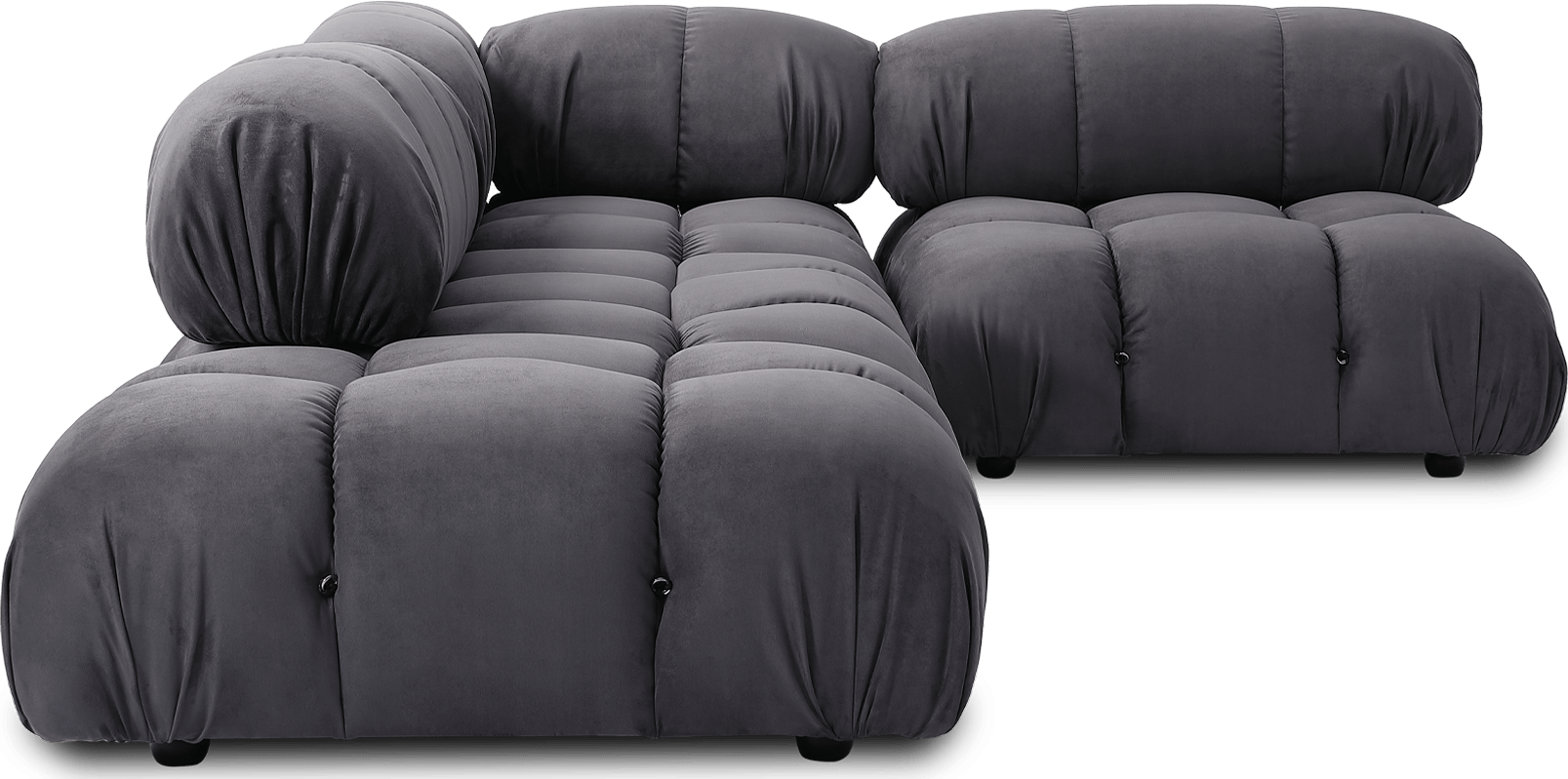 Camaleonda Style Small Ottoman Charcoal Grey Alcantara Alcantara