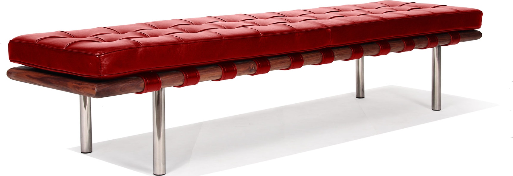 Red leather bench deals