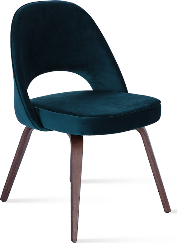 Executive Chair Armless Velvet Dark Aqua Velvet Designer