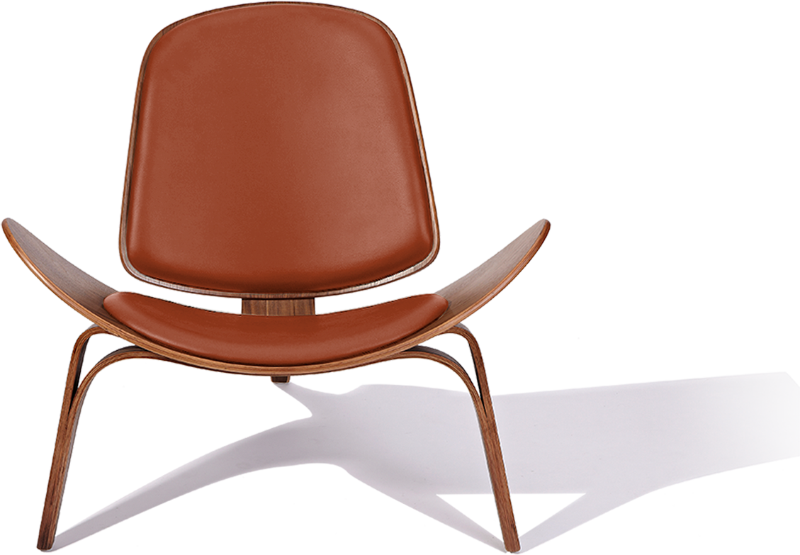 Shell Chair CH07 – Rosewood Standard Leather Tan | Hans