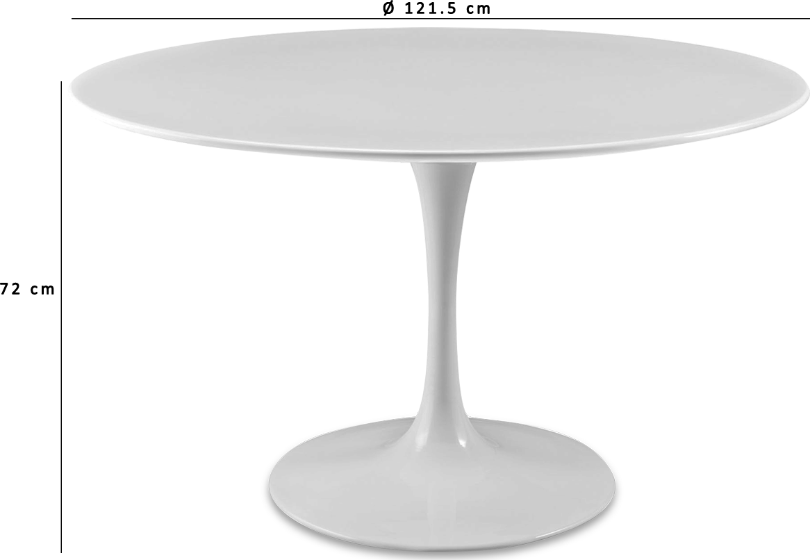 Tulip Round Dining Table Fibreglass/White | Mobelaris
