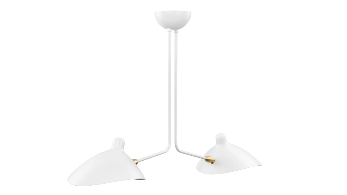  Mouille Two Arm Ceiling Light, White  Mouille Two Arm Ceiling Light, White image.