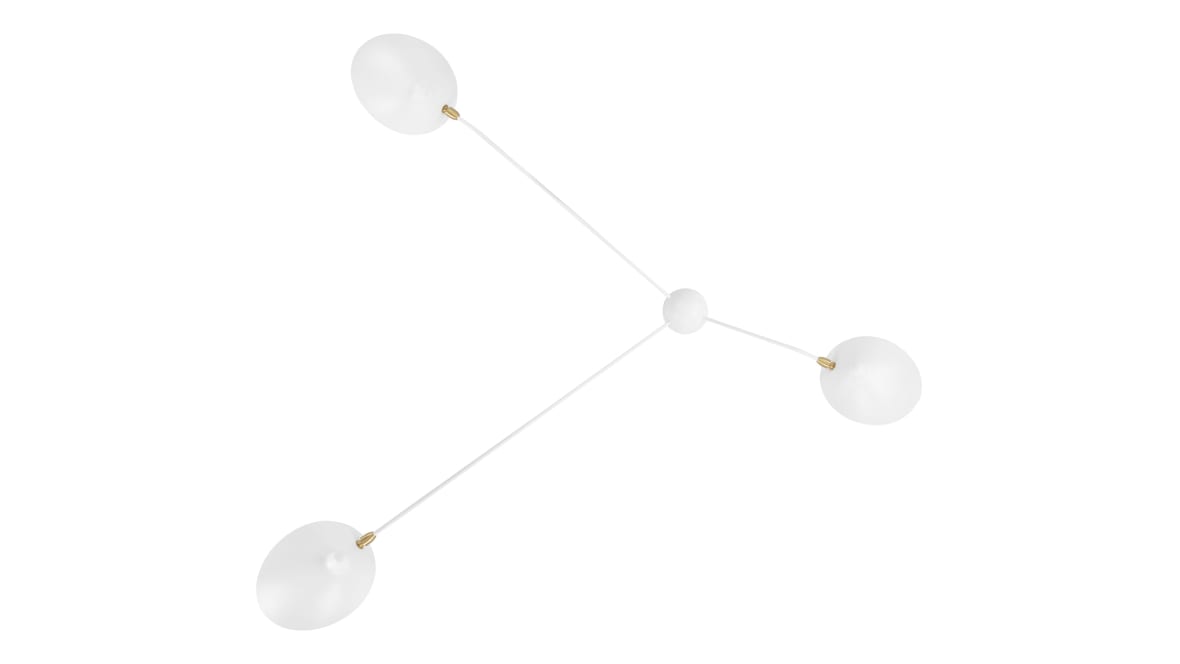  Mouille Spider Ceiling Light, Three Arms, White  Mouille Spider Ceiling Light, Three Arms, White image.