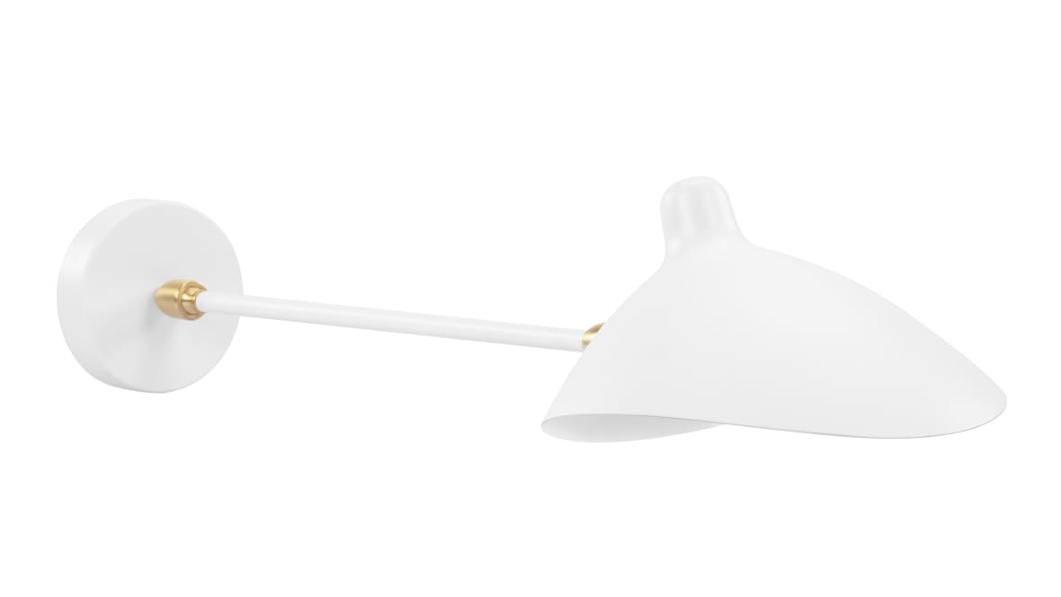  Mouille Single Wall Sconce, Small, White  Mouille Single Wall Sconce, Small, White image.