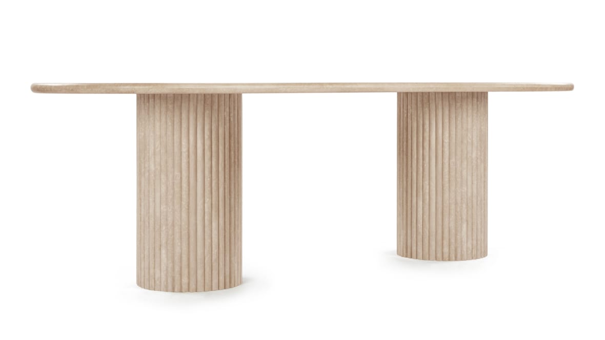  Saturn Oval Dining Table, Travertine  Saturn Oval Dining Table, Travertine image.