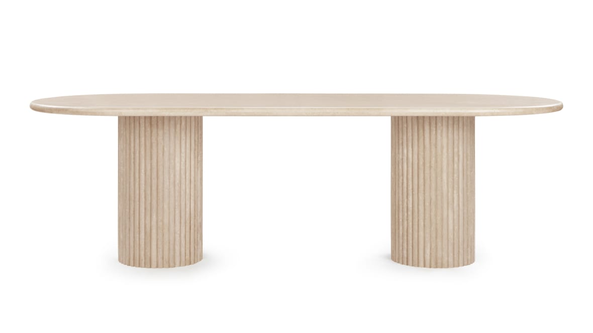  Saturn Oval Dining Table, Travertine  Saturn Oval Dining Table, Travertine image.