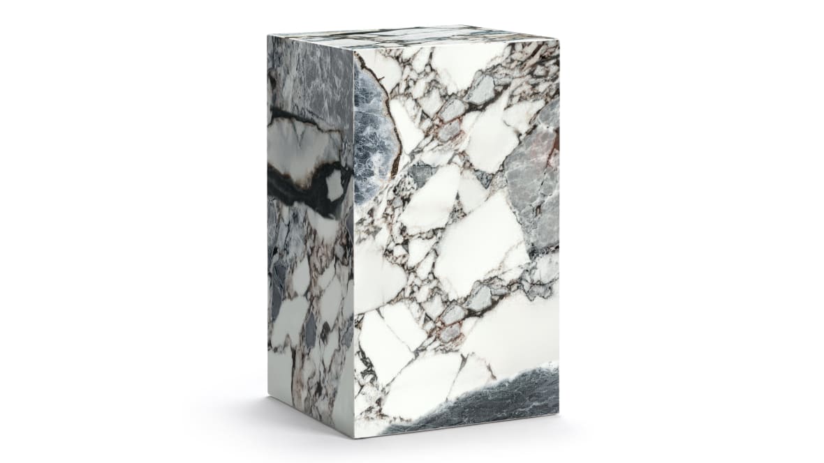 Plinth Side Table, Modellato Marble Plinth Side Table, Modellato Marble image.