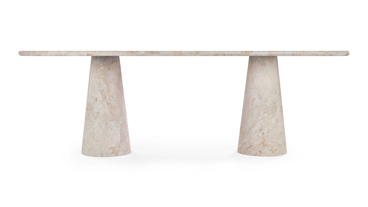  Astora Oval Dining Table, White Travertine  Astora Oval Dining Table, White Travertine image.