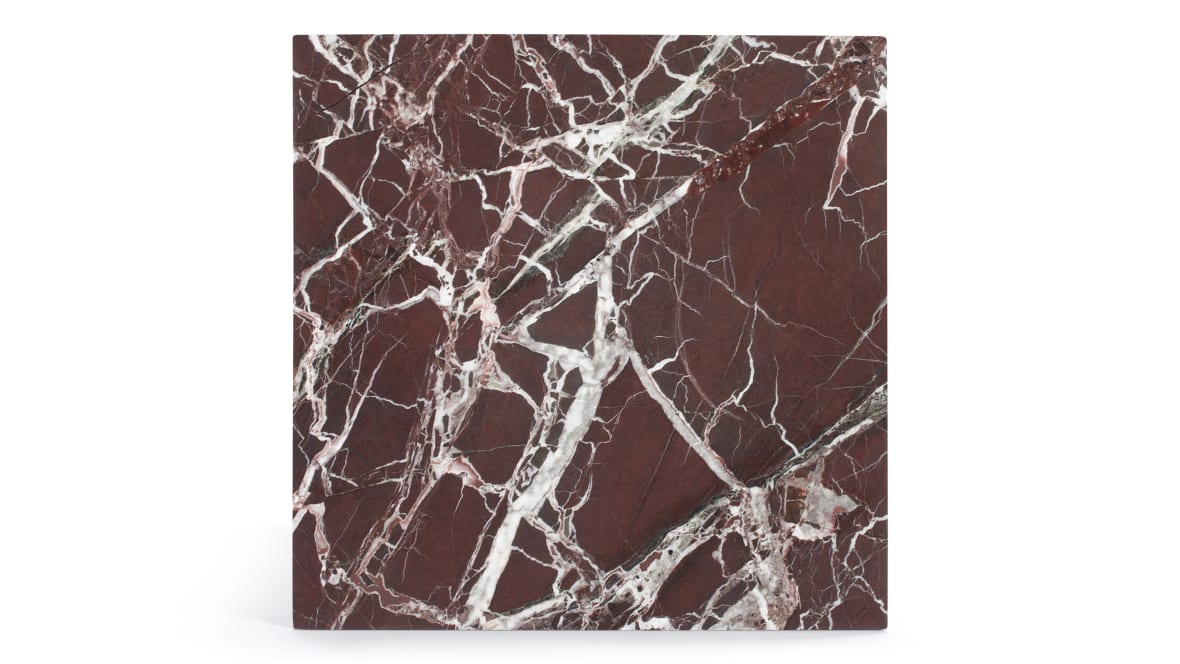 Plinth Short Side Table, Rosso Levanto Marble Plinth Short Side Table, Rosso Levanto Marble image.