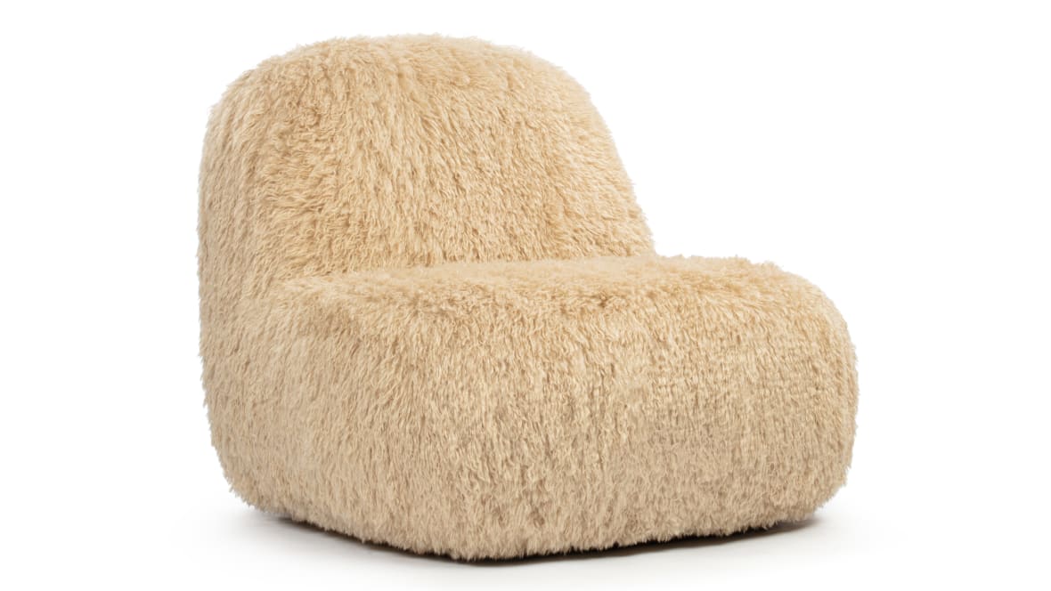  Rocha Lounge Chair, Honey Vegan Fur  Rocha Lounge Chair, Honey Vegan Fur image.