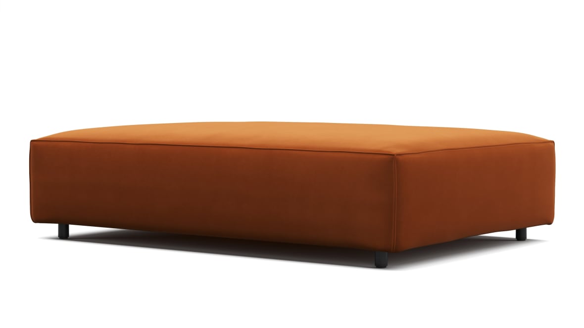 Extrasoft Sectional Module, Extra Extra Large Seat, Burnt Orange Velvet Extrasoft Sectional Module, Extra Extra Large Seat, Burnt Orange Velvet image.