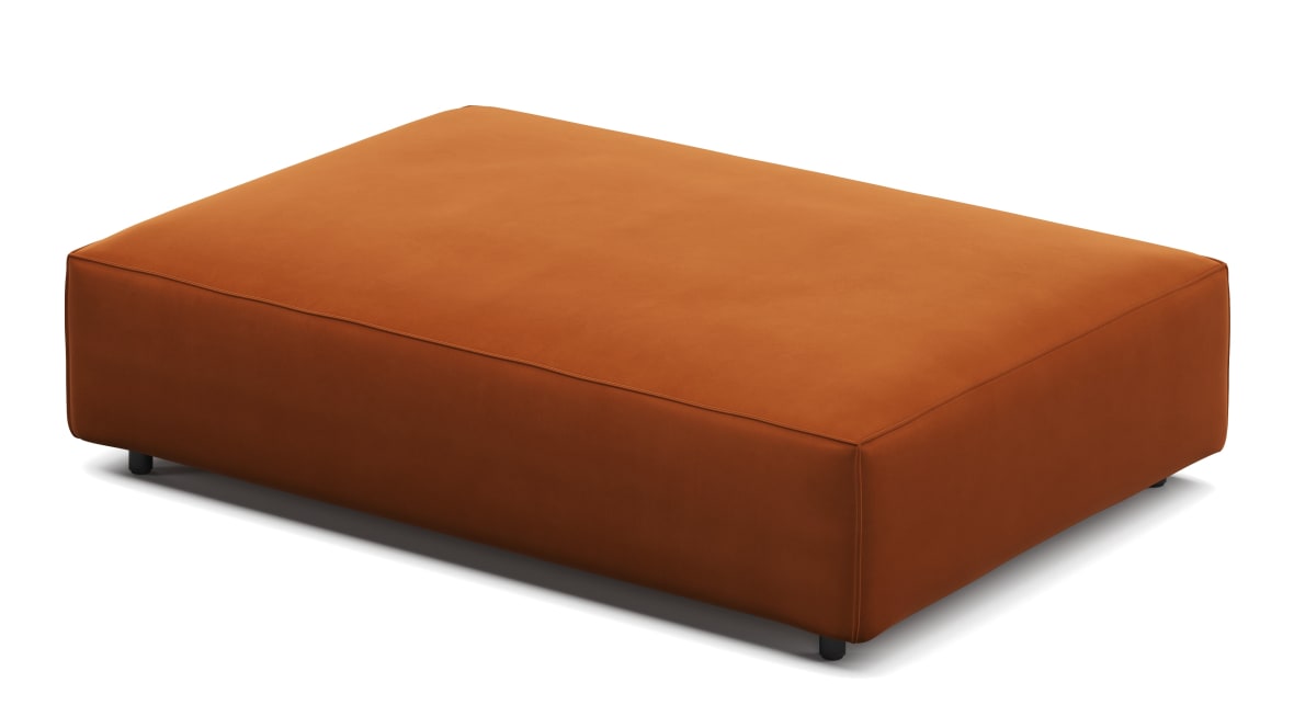 Extrasoft Sectional Module, Extra Extra Large Seat, Burnt Orange Velvet Extrasoft Sectional Module, Extra Extra Large Seat, Burnt Orange Velvet image.