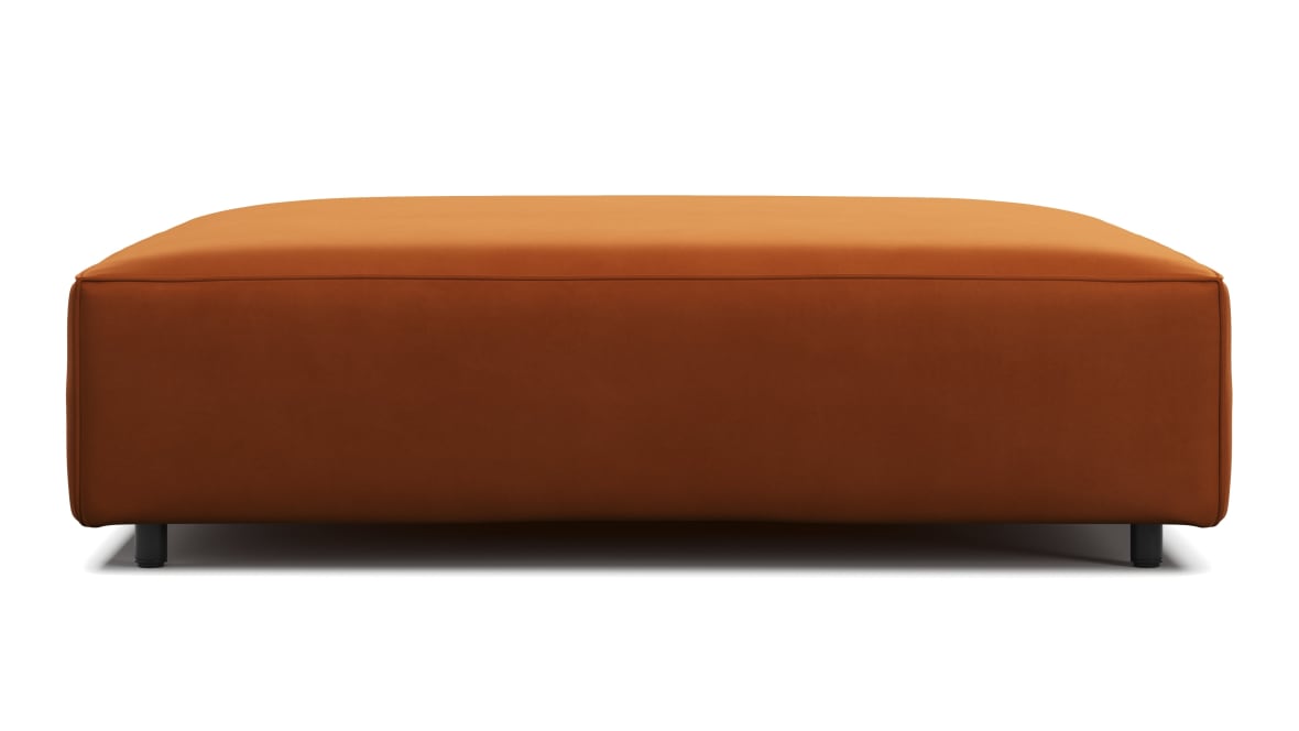  Extrasoft Sectional Module, Extra Large Seat, Burnt Orange Velvet  Extrasoft Sectional Module, Extra Large Seat, Burnt Orange Velvet image.
