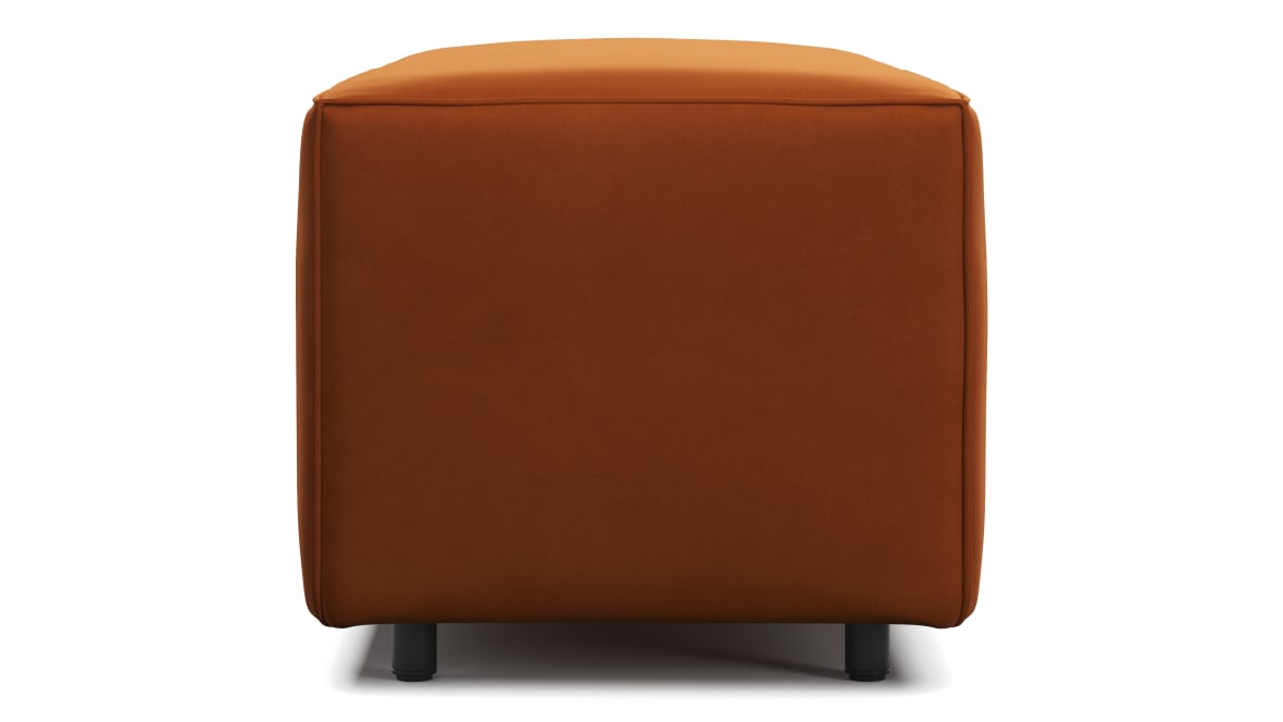  Extrasoft Sectional Module, Large Armrest, Burnt Orange Velvet  Extrasoft Sectional Module, Large Armrest, Burnt Orange Velvet image.