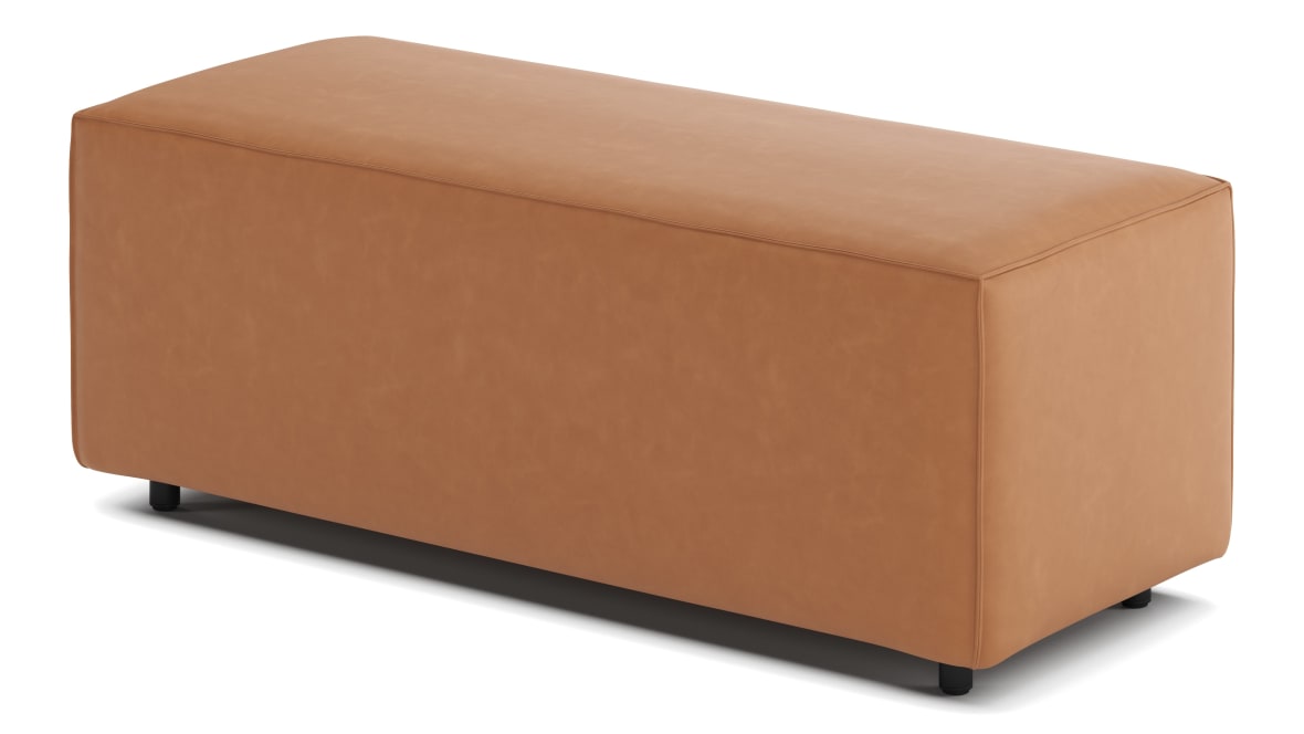  Extrasoft Sectional Module, Large Armrest, Tan Vegan Leather  Extrasoft Sectional Module, Large Armrest, Tan Vegan Leather image.