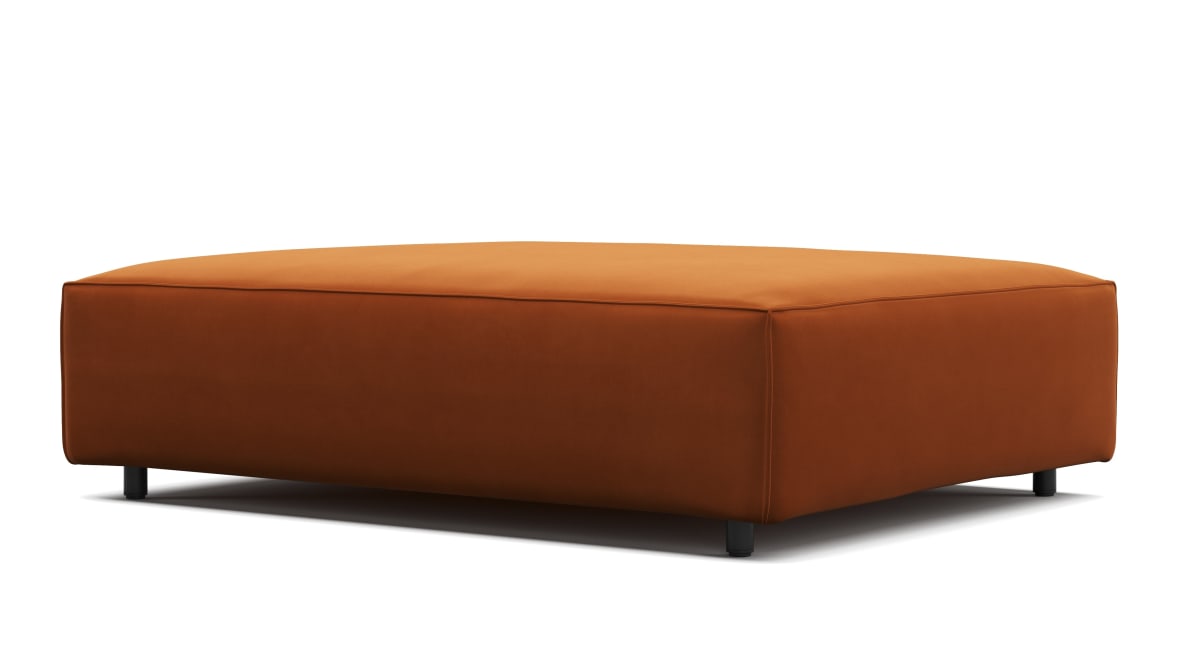  Extrasoft Sectional Module, Large Seat, Burnt Orange Velvet  Extrasoft Sectional Module, Large Seat, Burnt Orange Velvet image.
