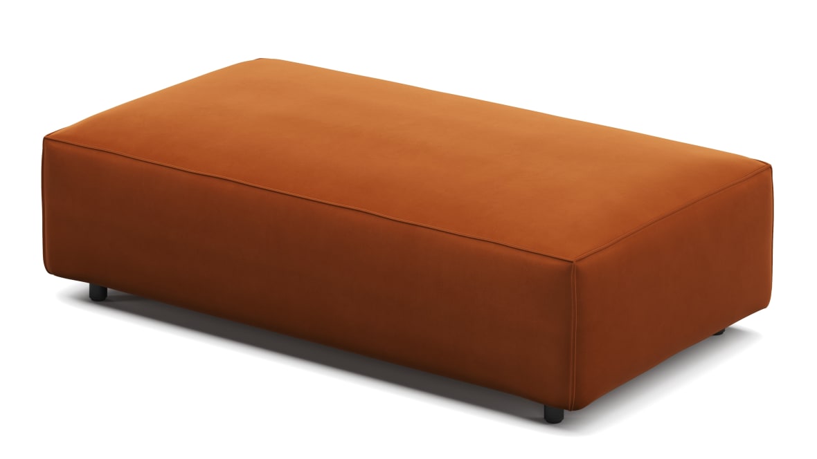  Extrasoft Sectional Module, Medium Seat, Burnt Orange Velvet  Extrasoft Sectional Module, Medium Seat, Burnt Orange Velvet image.
