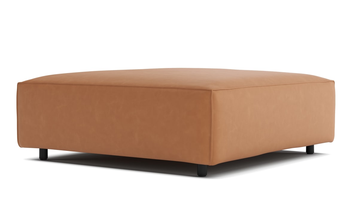  Extrasoft Sectional Module, Small Seat, Tan Vegan Leather  Extrasoft Sectional Module, Small Seat, Tan Vegan Leather image.