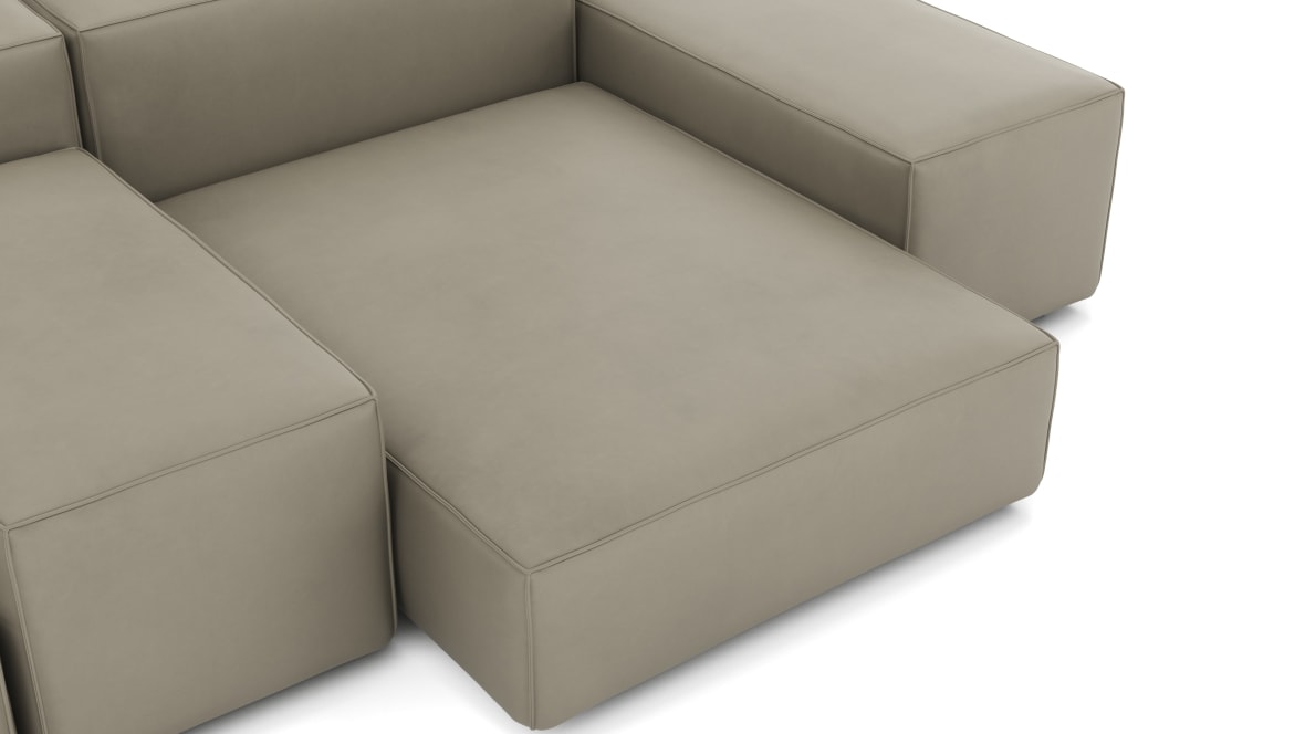 Extrasoft Sectional Sofa, Combination 1, Left, Beige Gray Vegan Leather Extrasoft Sectional Sofa, Combination 1, Left, Beige Gray Vegan Leather image.