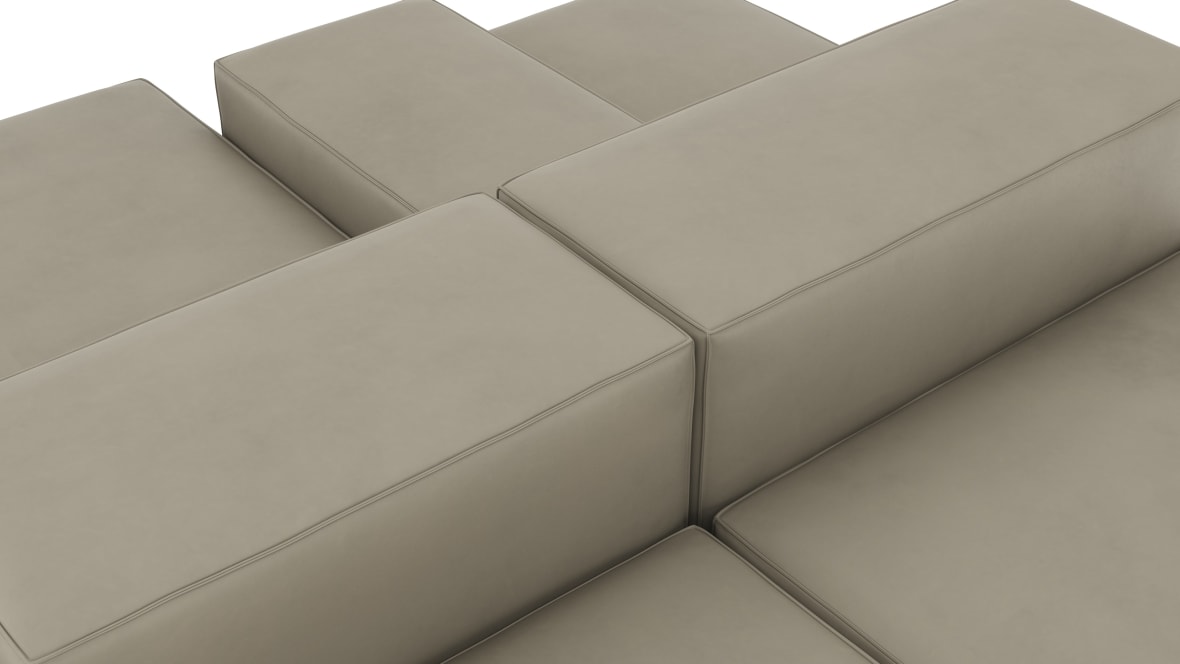 Extrasoft Sectional Sofa, Combination 1, Left, Beige Gray Vegan Leather Extrasoft Sectional Sofa, Combination 1, Left, Beige Gray Vegan Leather image.