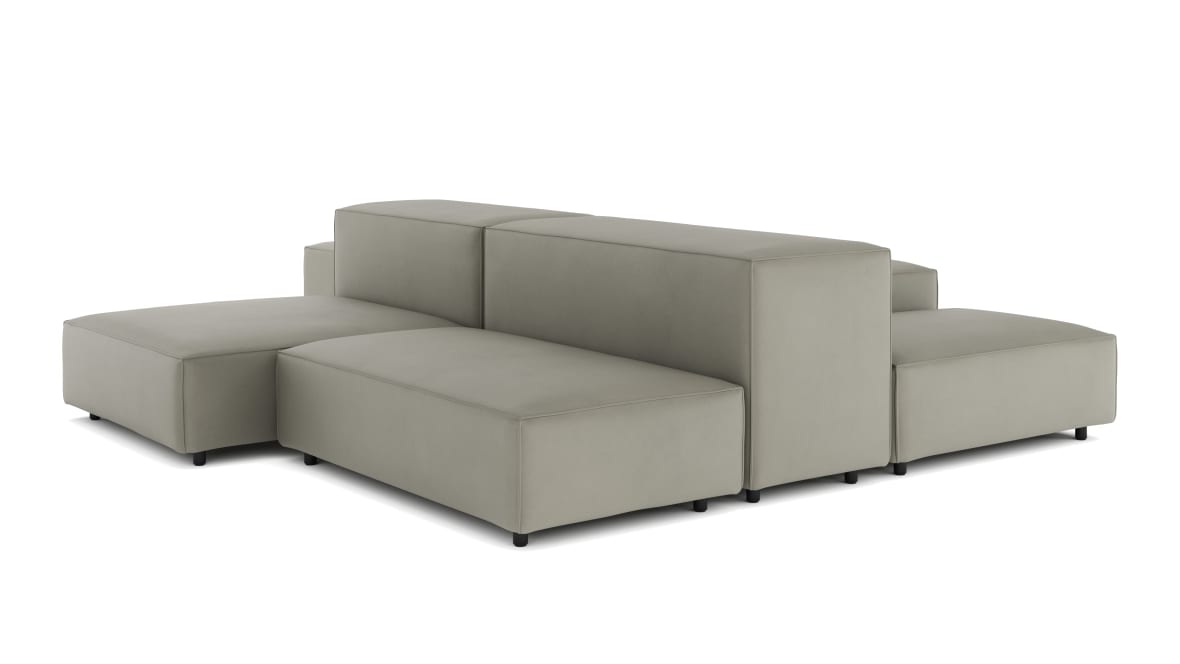 Extrasoft Sectional Sofa, Combination 1, Left, Beige Gray Vegan Leather Extrasoft Sectional Sofa, Combination 1, Left, Beige Gray Vegan Leather image.
