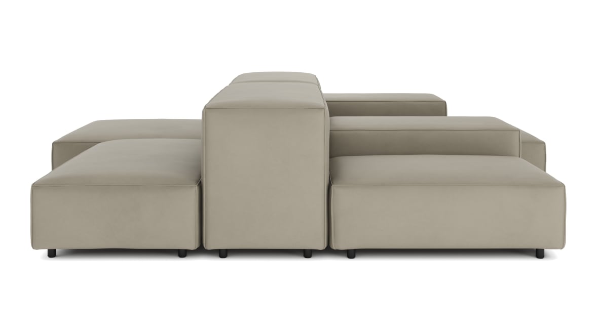 Extrasoft Sectional Sofa, Combination 1, Left, Beige Gray Vegan Leather Extrasoft Sectional Sofa, Combination 1, Left, Beige Gray Vegan Leather image.