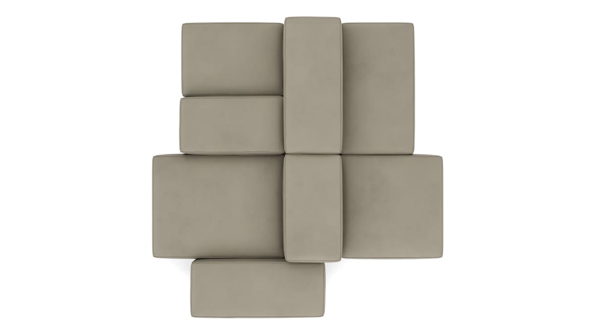 Extrasoft Sectional Sofa, Combination 1, Left, Beige Gray Vegan Leather Extrasoft Sectional Sofa, Combination 1, Left, Beige Gray Vegan Leather image.