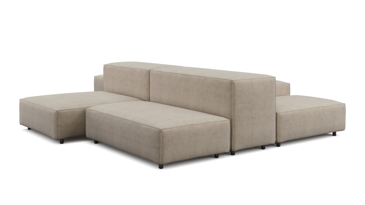  Extrasoft Sectional Sofa, Combination 1, Left, Biscotti Brushed Weave  Extrasoft Sectional Sofa, Combination 1, Left, Biscotti Brushed Weave image.