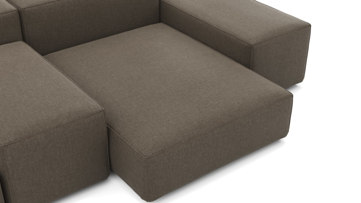 Extrasoft Sectional Sofa, Combination 1, Left, Coffee Brushed Weave Extrasoft Sectional Sofa, Combination 1, Left, Coffee Brushed Weave image.