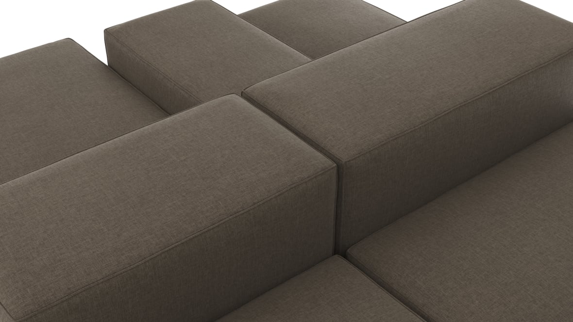 Extrasoft Sectional Sofa, Combination 1, Left, Coffee Brushed Weave Extrasoft Sectional Sofa, Combination 1, Left, Coffee Brushed Weave image.