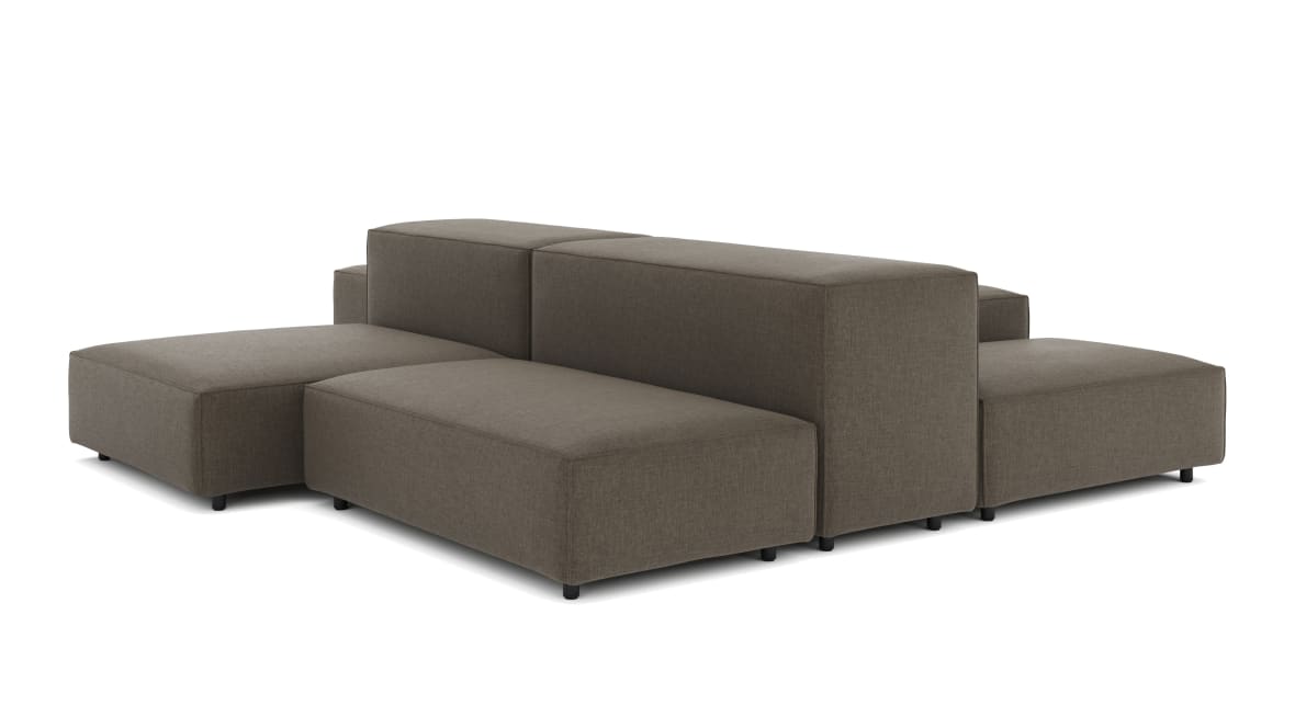 Extrasoft Sectional Sofa, Combination 1, Left, Coffee Brushed Weave Extrasoft Sectional Sofa, Combination 1, Left, Coffee Brushed Weave image.