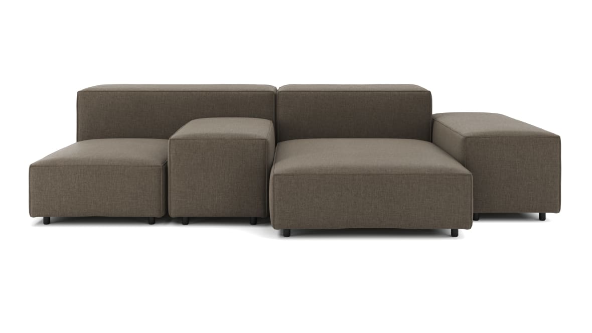 Extrasoft Sectional Sofa, Combination 1, Left, Coffee Brushed Weave Extrasoft Sectional Sofa, Combination 1, Left, Coffee Brushed Weave image.